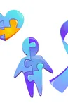 Set autism world day awareness, puzzle pieces