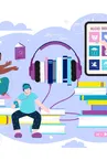 Audio Books Flat Illustration